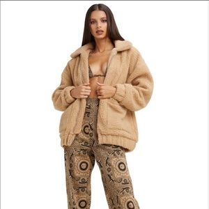 I AM GIA teddy coat zip up